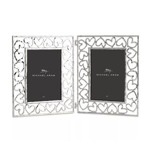 Michael Aram hearts double picture frame silver